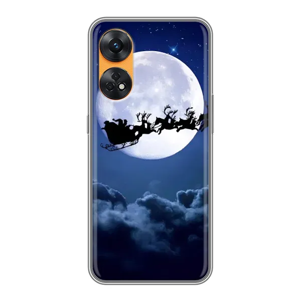 Чехол с принтом «Санта - луна» для OPPO Reno 8T