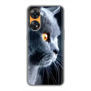 Чехлы с Котиками для Oppo Reno 8T (VPrint) (Серый Кот)