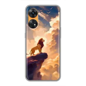 Чохол Король лев на OPPO Reno 8Т (Сімба на скелі)