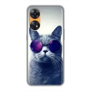 Чехол с принтом для Oppo Reno 8T (AlphaPrint) Модные коты (Стильный кот)