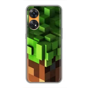 Чехол Майнкрафт на Oppo Reno 8T (AlphaPrint) Minecraft (текстура Майнкрафт)