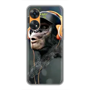 Чохол з Мавпами Oppo Reno 8T - (AlphaPrint) (В навушниках)