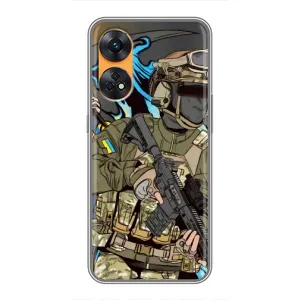 Чехлы с картинкой ЗСУ для Oppo Reno 8T (AlphaPrint) (Воин ВСУ)