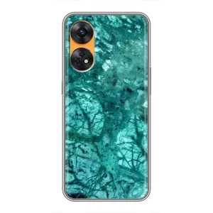 Мраморний чехол на Oppo Reno 8T (VPrint) (Зелений мрамор)