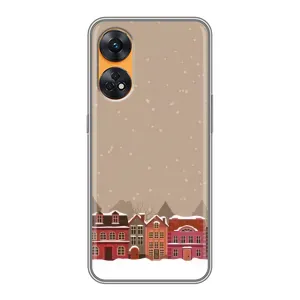 Новогодние, Праздничные Чехлы для Oppo Reno 8T - 2024 год (Зимний город)