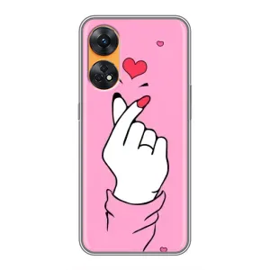 Чехол с принтом для Oppo Reno 8T (AlphaPrint - Знак сердечка)