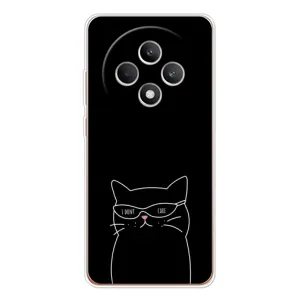 Чехол с рисунком кот на OPPO Reno12 F (Равнодушный кот)