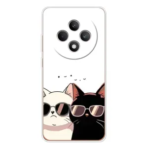 Чехол с рисунком кот на OPPO Reno12 F (Коты в очках)