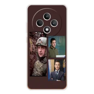 Чехол для OPPO Reno12 F (AlphaPrint - с принтом Зеленского) (Президент)