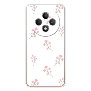 Чехол с розовым рисунком для OPPO Reno12 F (Розовые цветы)