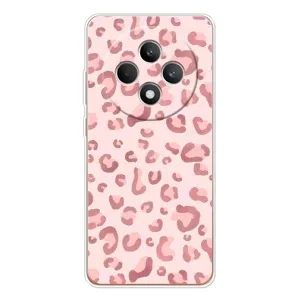 Чехол с розовым рисунком для OPPO Reno12 F (Розовый леопард)