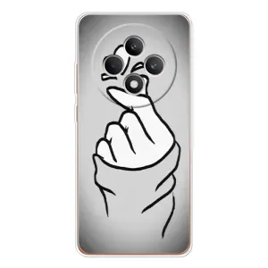 Чехол с принтом для OPPO Reno12 F (AlphaPrint - Знак сердечка) (Значок Love)