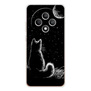 Чохол з принтом для OPPO Reno12 FS (AlphaPrint) Модні коти (Котик і місяць)