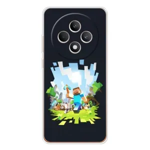 Чехол Майнкрафт на OPPO Reno12 FS (AlphaPrint) Minecraft (персонажи Minecraft)