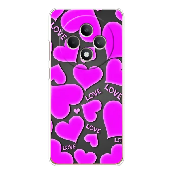 Чохол з принтом «Pink hearts» для OPPO Reno12 FS