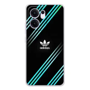 Чехлы Адидас для OPPO Reno13 F (AlphaPrint) (Адидас с полосами)