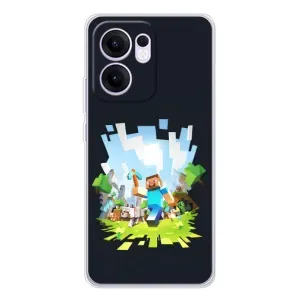 Чехол Майнкрафт на OPPO Reno13 F (AlphaPrint) Minecraft (персонажи Minecraft)