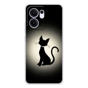 Чохол з принтом для OPPO Reno13 F (AlphaPrint) Модні коти (Силует котика)