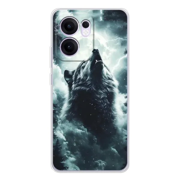 Чохол з принтом «Вовк у хмарах» для OPPO Reno13 F Чохол з принтом «Вовк у хмарах» для OPPO Reno13 F