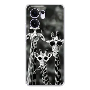 Силіконовий чохол з КАРТИНКАМИ літо для OPPO Reno13 F (AlphaPrint) (Жирафи в окулярах)