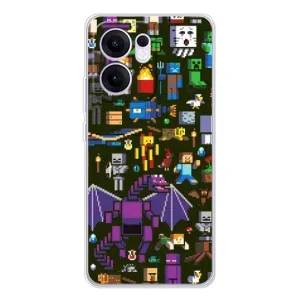 Чехол Майнкрафт на OPPO Reno13 FS 5G (AlphaPrint) Minecraft (Коллаж Майнкрафт)