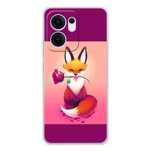 Чехлы с картинкой Лисички для OPPO Reno13 FS 5G (VPrint) (Лисичка с розочкой)
