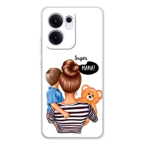 Чехол с печатью для OPPO Reno13 FS 5G - (Мама с ребенком) (AlphaPrint) (Мама с сыном)