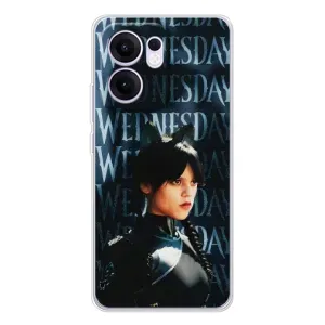 Чехлы Венсдей на OPPO Reno13 FS 5G Уэнсдей (AlphaPrint) (Уэнздей кошка)