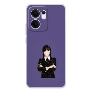 Чехлы Венсдей на OPPO Reno13 FS 5G Уэнсдей (AlphaPrint) (Уэнздей в черном)
