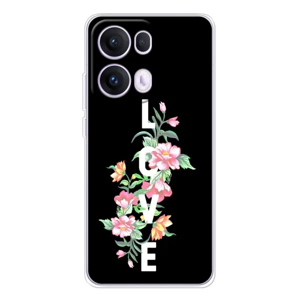 Чехол с принтом «Цветы LOVE» для OPPO Reno13 Pro Чехол с принтом «Цветы LOVE» для OPPO Reno13 Pro