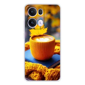 Чехол с уникальным дизайном «Осень с кофе» для OPPO Reno13 Pro (Кофе на желтом пледе)