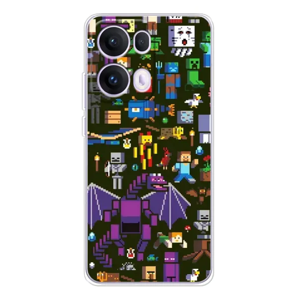 Чехол с принтом «Коллаж Майнкрафт» для OPPO Reno13 Pro Чехол с принтом «Коллаж Майнкрафт» для OPPO Reno13 Pro