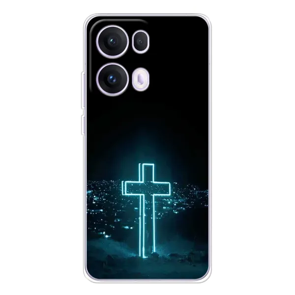 Чехол с принтом «Крест и город» для OPPO Reno13 Pro