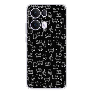 Чехол с принтом для OPPO Reno13 Pro (AlphaPrint) Модные коты (Меленькие котики)