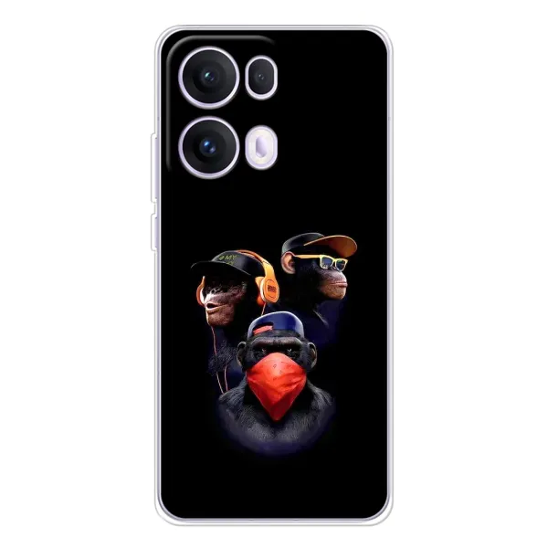 Чехол с принтом «Три обезьяны» для OPPO Reno13 Pro