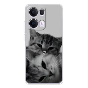 Чехол с рисунком кот на OPPO Reno13 Pro (Пара котов)