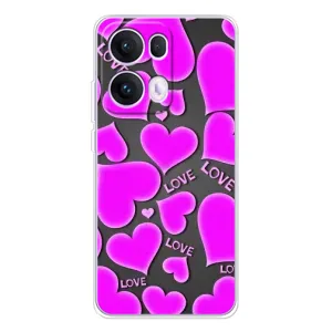 Чехлы для любимой на Оппо Рено 13 Про (VPrint) (Pink hearts)