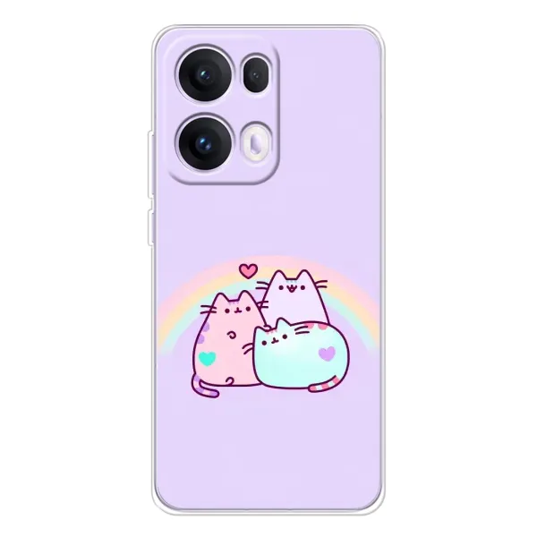 Чехол с принтом «Радужные котики» для OPPO Reno13 Pro