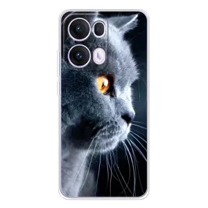 Чехлы с Котиками для OPPO Reno13 Pro (VPrint) (Серый Кот)