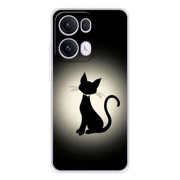 Чехол с принтом «Силуэт котика» для OPPO Reno13 Pro