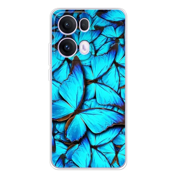 Чехол с принтом «Синие бабочки» для OPPO Reno13 Pro