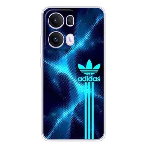 Чехлы Адидас для OPPO Reno13 Pro (AlphaPrint) (Синий Адидас)