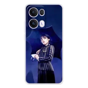 Чехлы Венсдей на OPPO Reno13 Pro Уэнсдей (AlphaPrint) (Уэнздей с зонтом)