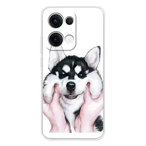 Чехлы с собаками для OPPO Reno13 (VPrint) (Довольный Хаски)