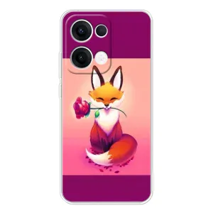 Чехлы с картинкой Лисички для OPPO Reno13 (VPrint) (Лисичка с розочкой)