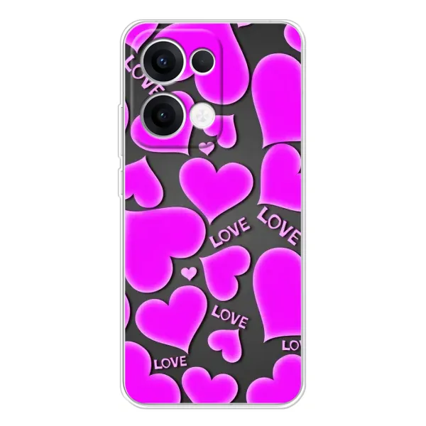 Чехол с принтом «Pink hearts» для OPPO Reno13