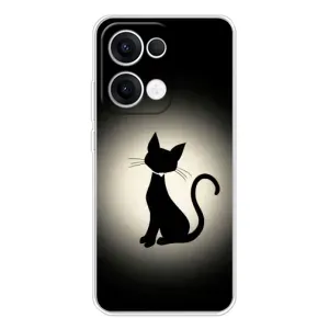 Чехол с принтом для OPPO Reno13 (AlphaPrint) Модные коты (Силуэт котика)
