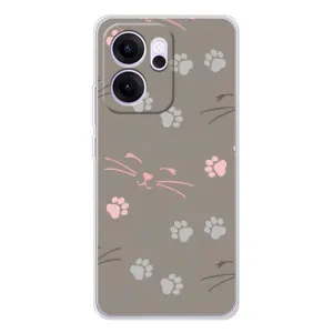 Чехол с рисунком кот на OPPO Reno14 F (Лапы и усы)