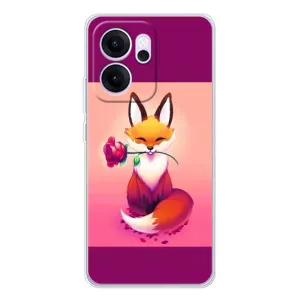 Чохли з картинкою Лисичка для OPPO Reno14 F (VPrint) (Лиса з трояндою)