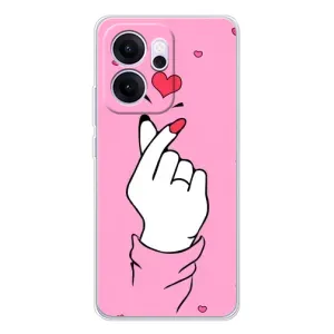 Чехол с принтом для OPPO Reno14 F (AlphaPrint - Знак сердечка)